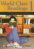World Class Readings: A Reading Skills Series Text- BOOK 1 SB cover