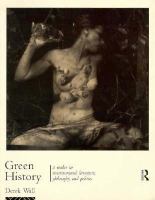 Green History A Reader in Environmental Literature, Philosophy and Politics cover