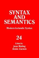 Modern Icelandic Syntax and Semantics (volume24) cover