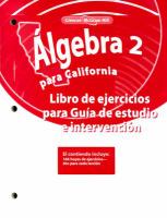 Algebra 2 Study Guide and Intervention Workbook cover