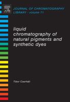 Liquid Chromatography of Natural Pigments and Synthetic Dyes cover