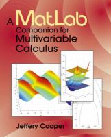 A Matlab Companion for Multivariable Calculus cover