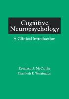 Cognitive Neuropsychology A Clinical Introduction cover