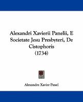 Alexandri Xavierii Panelii, E Societate Jesu Presbyteri, De Cistophoris cover