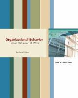 Organizational Behavior Human Behavior at Work cover