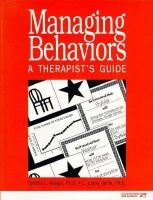 Managing Behaviors: A Therapist's Guide cover