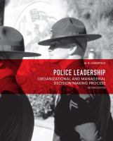 Police Leadership  Organizational and Managerial Decision Making Process cover