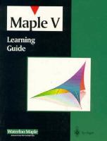 Maple V Learning Guide cover