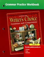 Writer's Choice, Grade 10, Grammar Practice Workbook cover