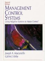 Management Control Systems Using Adaptive Systems to Attain Control cover