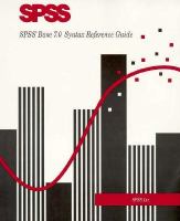 SPSS BASE 7.0 SYNTAX REFERENCE GUIDE cover