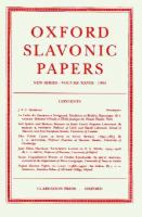 Oxford Slavonic Papers New Series (volume28) cover