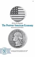 The Postwar American Economy: Performance and Problems cover