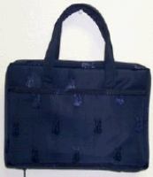 Jacquard Angel Biblecover, Extra Large, Blue: Elegant Imported Jacquard Fabric, Purse Style, Blue-On-Blue Angel Motif, Pen & Pencil Holders, Interior cover