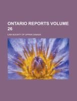 Ontario Reports Volume 26 cover