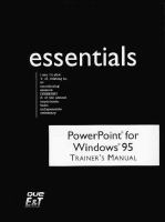 PowerPoint Windows 95 Essentials Teachers Edition Instructors Manual cover
