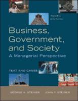Business, Government and Society: A Managerial Perspective cover