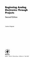 Beginning Analog Electronics through Projects- Second Edition cover
