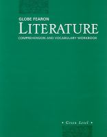 Global Fearon Literature Green Comprehension & Vocabulary Workbook cover