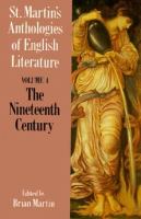 St. Martin's Anthologies of English Literature, the Nineteenth Century cover