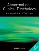 Abnormal+clinical Psychology cover