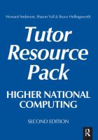 Higher National Computing Tutor Resource Pack Core Units For Btec Higher Nationals In Computing And It cover