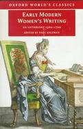 Early Modern Women's Writing An Anthology 1560-1700 cover