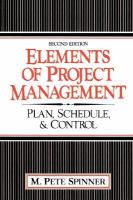 Elements of Project Management Plan, Schedule, and Control cover