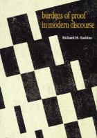 Burdens of Proof in Modern Discourse cover