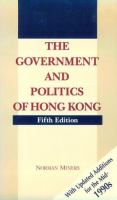 The Government & Politics of Hong Kong cover