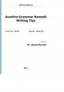 Dr. Parrett's Surefire Grammar Remedies & Writing Tips Coursepack cover