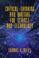 Criical Thinking & Writing for Science & Technology cover