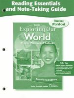 Exploring Our World, Eastern Hemisphere, Reading Essentials and Note-taking Guide cover
