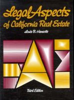 Legal Aspects of California Real Estate cover