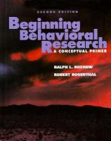Beginning Behavioral Research: A Conceptual Primer cover