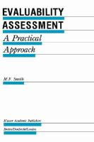 Evaluability Assessment A Practical Approach cover
