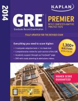 Kaplan GRE Premier 2014 with 6 Practice Tests: Book + DVD + Online + Mobile cover