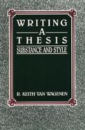 Writing a Thesis Substance and Style cover