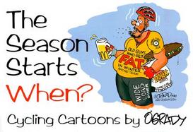 The Season Starts When?: Cycling Cartoons by O'Grady cover