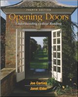 Opening Doors Understanding College Reading cover