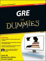 GRE for Dummies cover