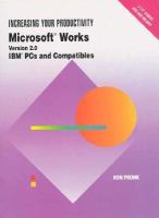 Microsoft Works: Version 2.0, IBM PC and Compatibles cover