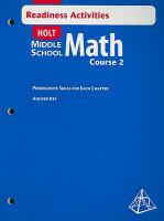Holt Middle School Math Readiness Activities, Course 2 cover