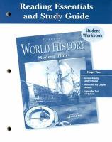 Glencoe World History Modern Times, Reading Essentials and Study Guide, Student Edition cover