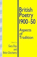 British Poetry, 1900-1950: Aspects of Tradition cover