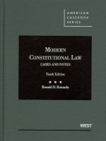 Modern Constitutional Law, Cases and Notes, 10th cover