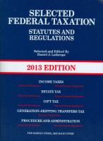 Sel.Federal Tax.:Stat. & Regs.13 Ed-W/Map cover