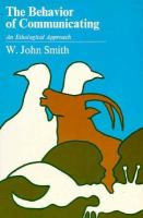 The Behavior of Communicating: An Ethological Approach cover