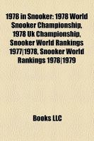 1978 in Snooker : 1978 World Snooker Championship, 1978 Uk Championship, Snooker World Rankings 1977/1978, Snooker World Rankings 1978/1979 cover