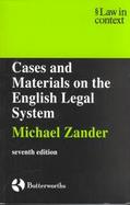 Zander: Cases & Materials on the English Legal System cover
